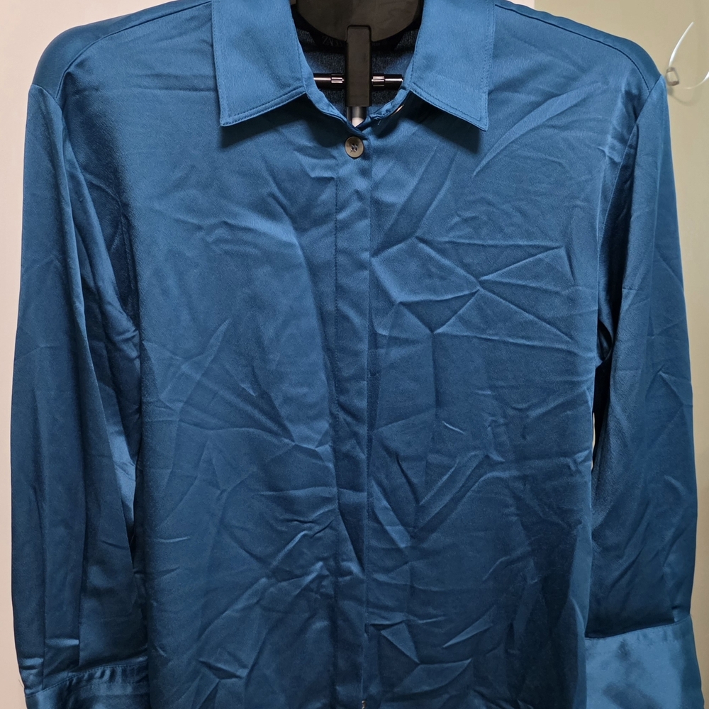 Zara Women's Blue/Teal Blouse